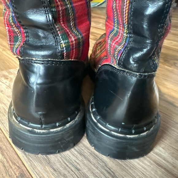 Gripfast 20-eye Steel Toe Boots England Tartan Plaid Red Size 10.5-11M 11.5-12W - Picture 5 of 10